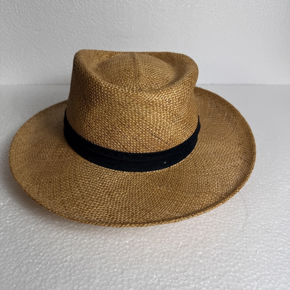 Stetson Hat Panama Fitted Mens Large Beige Straw Summer Beach Travel Resort - Picture 5 of 9